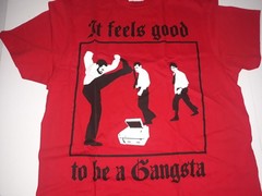 Office Space Men’s Shirt It Feels Good To Be A Gangsta Red LARGE NEW