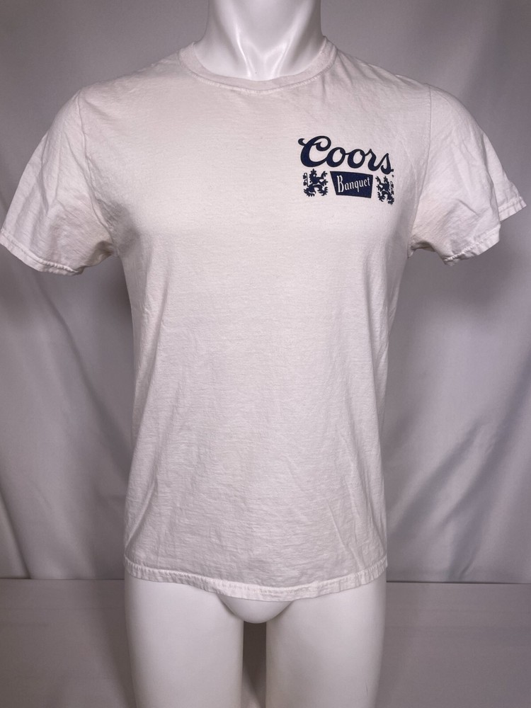 COORS BANQUET Beer Waterfall Seal White T-Shirt Tee Luv Men’s MEDIUM