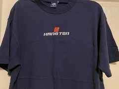 Vintage Hang Ten Men’s Blue T-Shirt 2 Side Graphic Hit On Back 90s EUC Rare Sz L