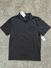 RVCA Mens Medium Black Day Dream Polo SS Brand New NWT