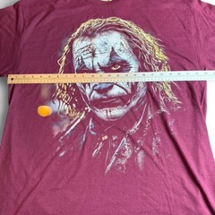Dynasty Threads Joker Graphic T-Shirt Maroon XL Unisex DC Comics Movie Tee