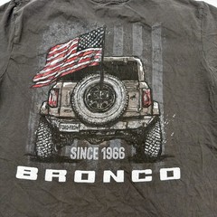 Jedco T-shirt Men L Dark Gray Graphic Print Logo Bronco 100% Cotton.#47697