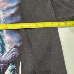 Men Vtg Delta Pro W American Spirit Wolf Black Short Sleeve Graphic Tee Size XL