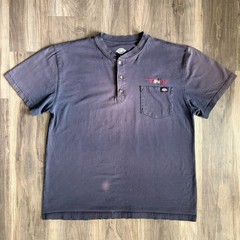 Vintage Gradient Sun Faded Worn WIP Workwear T-Shirt Size L Blue Dickies