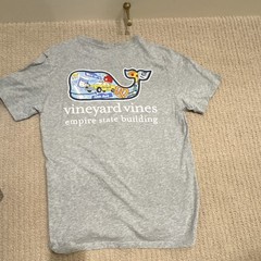 Vineyard Vines Men’s Gray Pocket T-Shirt NYC Empire State Building S Cotton
