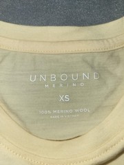 Unbound Merino Shirt Mens XS Yellow Solid 100% Merino Wool Crew Neck T-Shirt