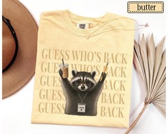 Teacher Back To School Shirt Funny Raccoon Guess Whos Back Graphic Tee