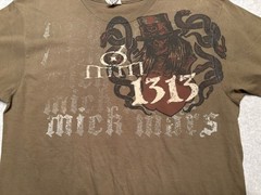 Rare Mick Mars 1313 Motley Crue T-Shirt Mens Medium Green AAA Short Sleeve Crew