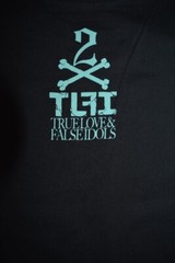 True Love False Idols Mens TLFI Hand Script Black Tee Shirt NWT M, L, XL, 3XL