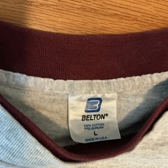Vintage single stitch T-Shirt belton stacked collar Cotton made in USA L