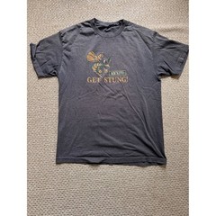 Mickeys Fine Malt Liquor Get Stung Hornet Graphic T-Shirt Mens XL Gray Vintage