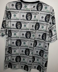 FRESH PRINTS OF BEL AIR POLYESTER DOLLAR GOLD CROWN SKULL PRINT T-SHIRT 3X L NWT