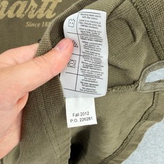 Carhartt Thermal Shirt Mens Large Green Long Sleeve Waffle Knit K253 Logo