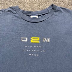 Vintage Old Navy Millennium 2000 Long Sleeve Shirt Mens XL Blue Graphic O2N Y2K