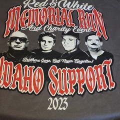 Hells Angels Memorial Run Idaho Support Charity Event Graphic T-Shirt Gray L
