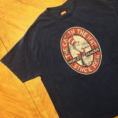 Vintage Dr. Seuss The Cat In The Hat T-Shirt Men’s Size XL Navy World Famous Y2K