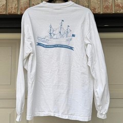 WHITE VINTAGE HANES BEEFY-T “SOVEREIGN” LONG SLEEVE