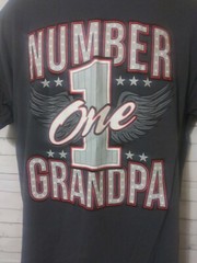 Men’s Alstyle Gray Number 1 Grampa Graphic Tshirt, Size L