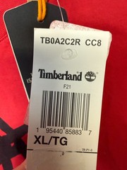 Timberland Mens Red Crew Neck Regular Fit Kennebec River Tree Logo T-Shirt Sz XL
