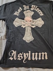Vintage Asylum Rot In Pieces Shirt Mens XL Skull Cross Y2K Grunge Goth Biker