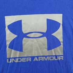Under Armour Heatgear Loose Fit Men’s Size XL Solid Blue Logo Crew-Neck T-Shirt