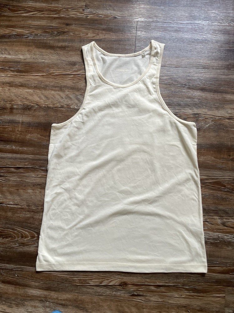 Essentials Fear of God FOG Basic Tank Top Singlet Vest Cream Size S Men’s