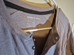Kenneth Cole New York Techni-Cole Men’s Purple Slim Fit Henley T-Shirt L
