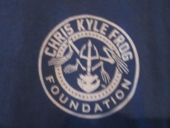 NWT – CHRIS KYLE Frog Foundation Logo Adult S Double-Sided Blue S-Sleeve Tee