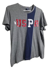 S. Polo Assn. Vertical Stripe USPA T-Shirt. Size LARGE 0-0316