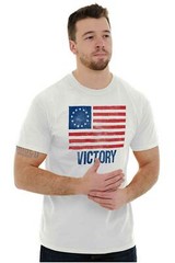 Victory Betsy Ross American Flag Patriotic Womens or Mens Crewneck T Shirt Tee