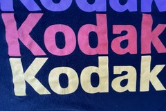 Kodak Shirt Mens M Black Short Sleeve Rainbow Logo Stacked Graphic