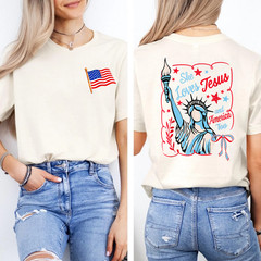 She Loves Jesus And America Too 4th Of July Women 2SIDE T-Shirt