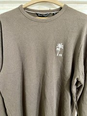 NWT Men’s XL Travis Mathew Waffle Knit Crew Souvenir Stand Shirt Espresso