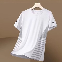 Mens Ice Silk T Shirt with Short Sleeves Ideal for Sports and Casual Wear