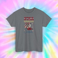 Star Spangled Sass Patriotic High Heel 4th Of July USA Graphic T-Shirt S-5XL