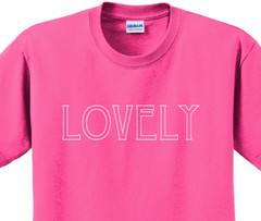 Lovely T-Shirt Short Sleeve Graphic Tee Unisex apparel Text logo design