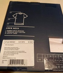 LEVI’S Men’s White 3Pack Crew Neck White T Shirts Premium Cotton Choose Size