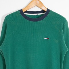 Vintage Y2K Tommy Hilfiger Thermal Shirt T Shirt Mens Medium – Distresed Green