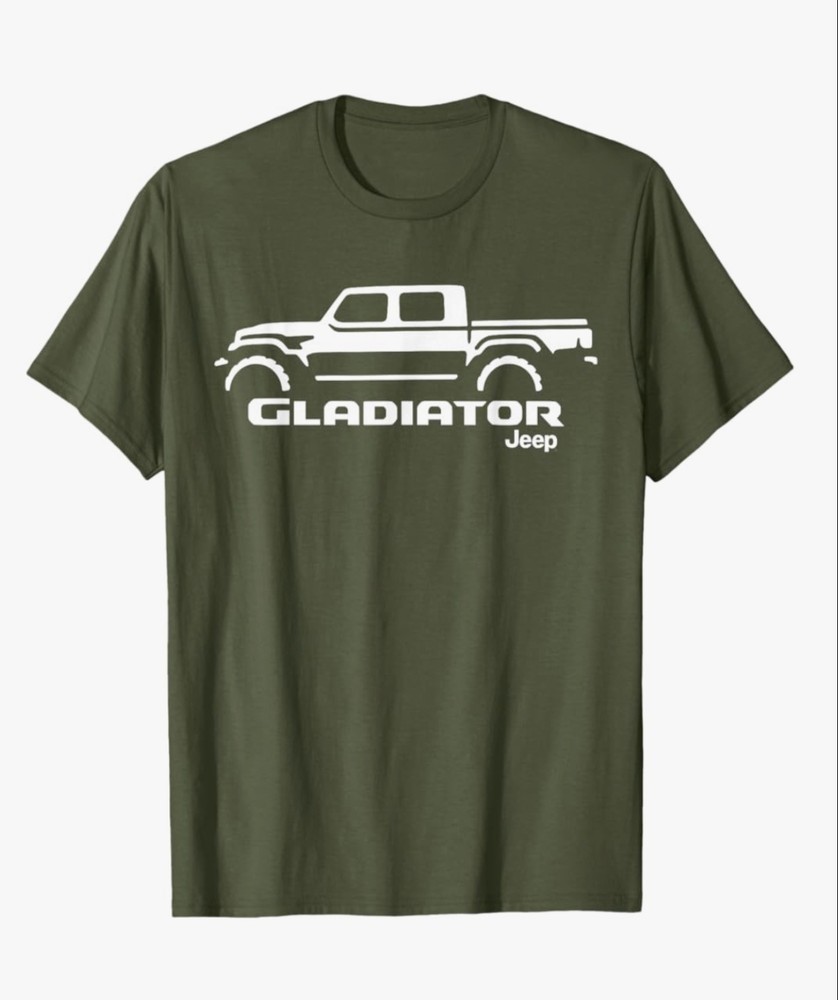 mens jeep Gladiator t shirt X-Large olive green /white logo