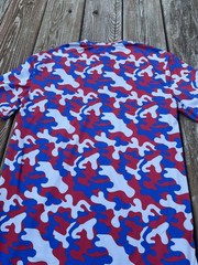 Rich Royal Adult Size Small T Shirt Red Blue Camo Pattern K-284
