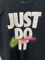 Nike Tee Just Do It TShirt Size XL Black Short Sleeve Cotton Preowned Good
