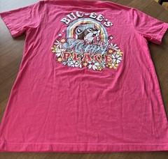 Buc-ees Bucee’s is My Happy Place Double Side PINK T-Shirt Medium FLAW *READ*