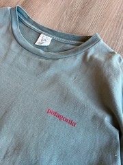 Vintage 90s Patagonia T-shirt Beneficial T’s XL Green Gorpcore Organic Cottton