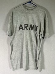 VTG Army Shirt Adult Large Spell Out Physical Fitness Uniform Short Sleeve Mens
