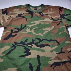 Woodland Camo T Shirt XL Military Style Camouflage Cotton Tee USA