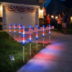 8-Piece Flag Light Set, 4Th of July Decorations 8 Lighting Modes, 8-In-1 America