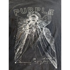 Purple Brand Mens XL Distressed Angel Graphic T-Shirt Faded Black Reverse Seam