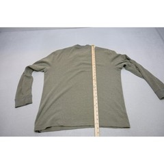 Eddie Bauer Thermal Henley Shirt Mens Large Olive Green Long Sleeve Excellent