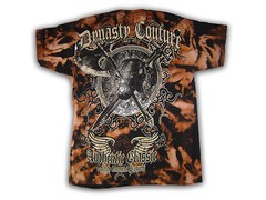 Tie-Dyed T-Shirt Foil Designer Dynasty Couture Blk/Org