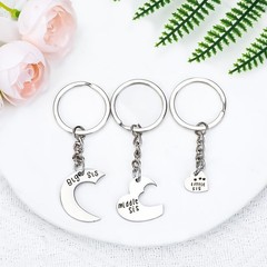 3 Pcs Heart Matching Keychains for Big Sister Middle Sister Little Sister